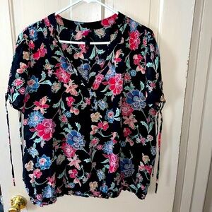 Black Floral Blouse